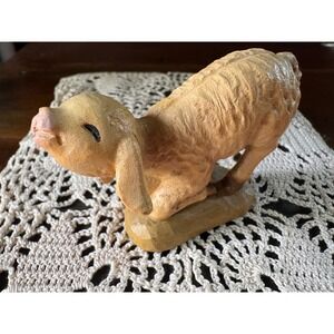 Anri Kneeling Lamb Figurine Nativity Ferrandiz 3"x2" Wood Hand‎ Carved Sheep Vtg